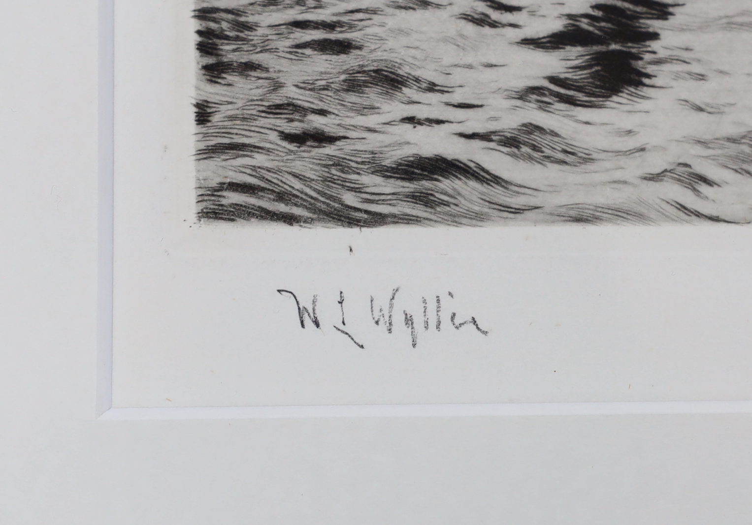 William Lionel Wyllie (1851-1931), etching, 'Lobster fishers', signed in pencil, 20 x 25cm